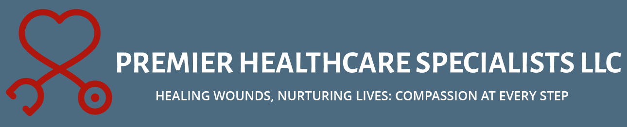 A blue banner with the words " healthcare " in white.